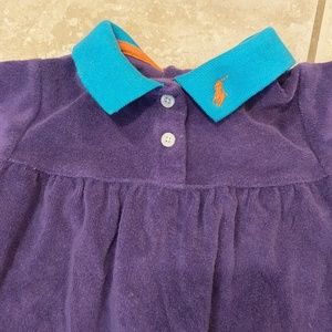 Ralph Lauren purple terry one piece w/turquoise